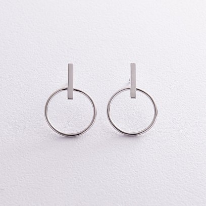 Срібні сережки - пусети  "Впевненість" 122583 №3