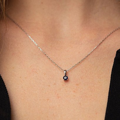 Золотой кулон (синий сапфир) пб0085gl №2