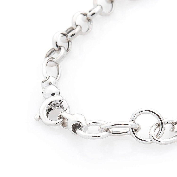 Золотой браслет "Сердечко и ключик"  (фианиты) б03425 от ювелирного магазина Оникс - 2