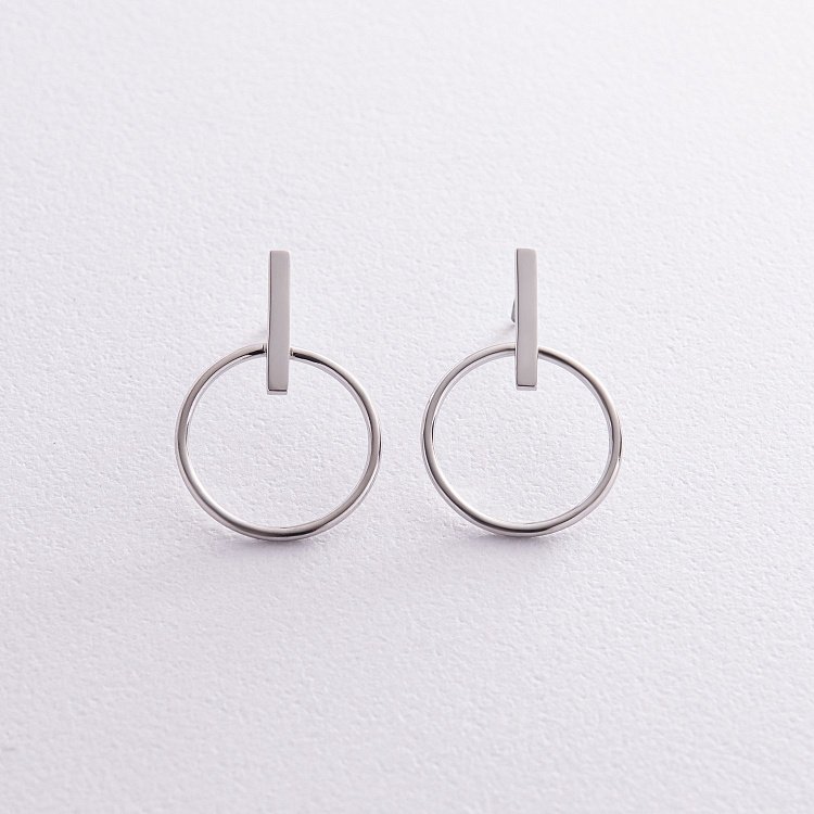 Срібні сережки - пусети  "Впевненість" 122583 від ювелірного магазину Онікс - 5