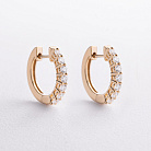 Серьги - кольца в желтом золоте (бриллианты) сб0731ri от ювелирного магазина Оникс