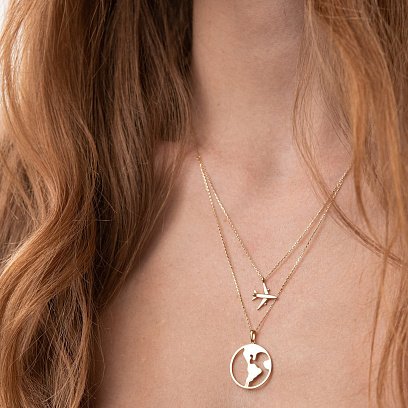 Кольє в жовтому золоті "Навколосвітня подорож" кол01699 №2