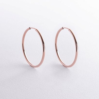 Сережки - кільця в червоному золоті (3.2 см) с04038