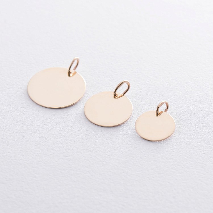 Кулон для гравировки в желтом золоте (17 мм) п03435 от ювелирного магазина Оникс - 6