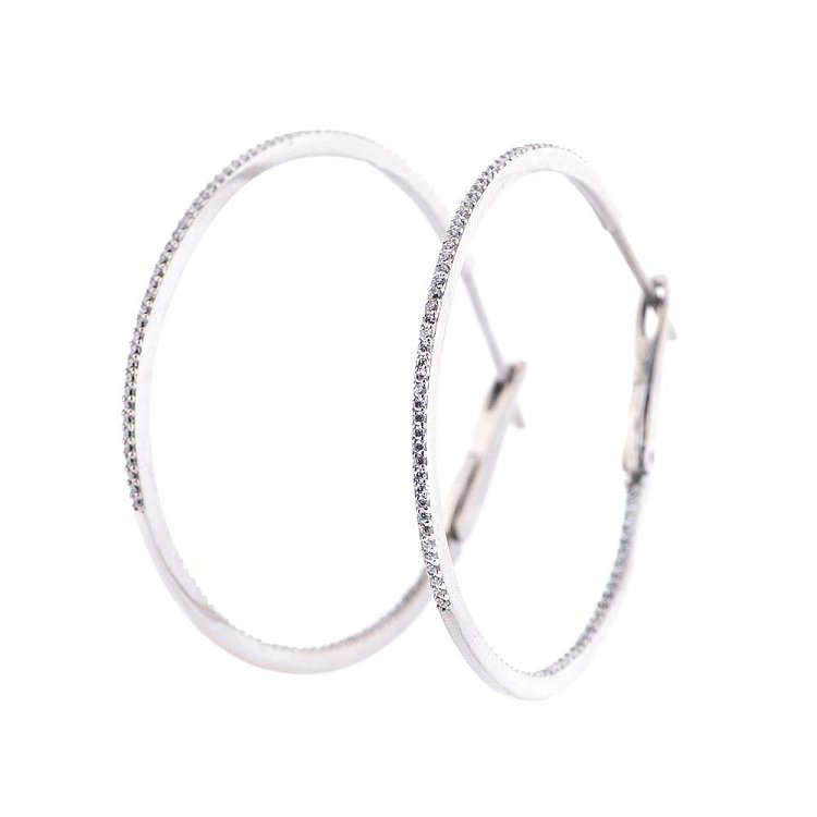 Золоті сережки-кільця (фіаніти) с321 від ювелірного магазину Онікс