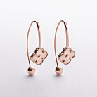 Серьги "Клевер" в красном золоте mini с09700 от ювелирного магазина Оникс