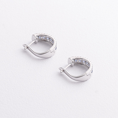 Золотые серьги с бриллиантами и сапфирами сб0678mi №2