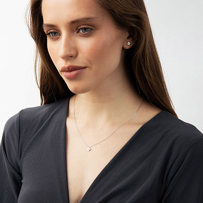 Колье в белом золоте "Клевер" (бриллианты) колб0196mi №2