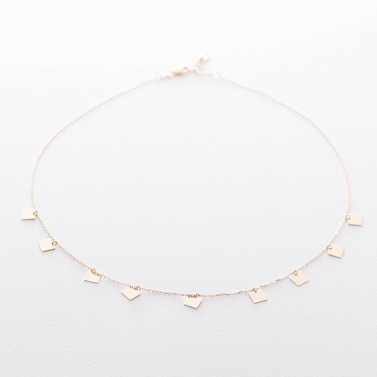 Золоте кольє з квадратиками кол01448 від ювелірного магазину Онікс