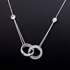 Золоте кольє "Дві обручки" з фіанітами кол00730 от ювелирного магазина Оникс - 2