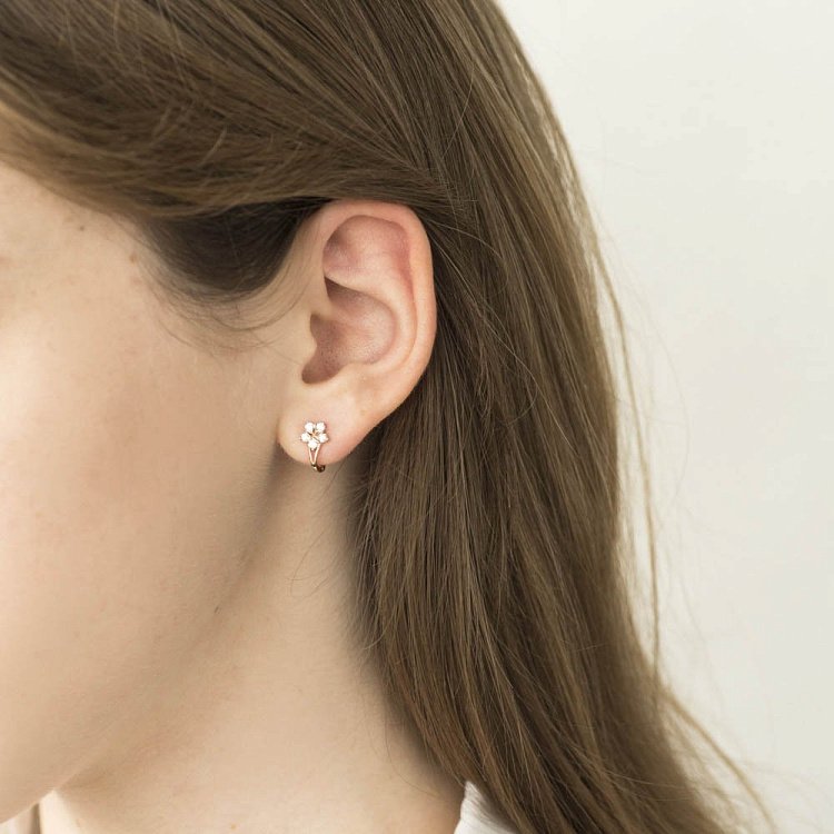 Золоті сережки "Зірочки" (фіаніти) с05674 від ювелірного магазину Онікс - 2