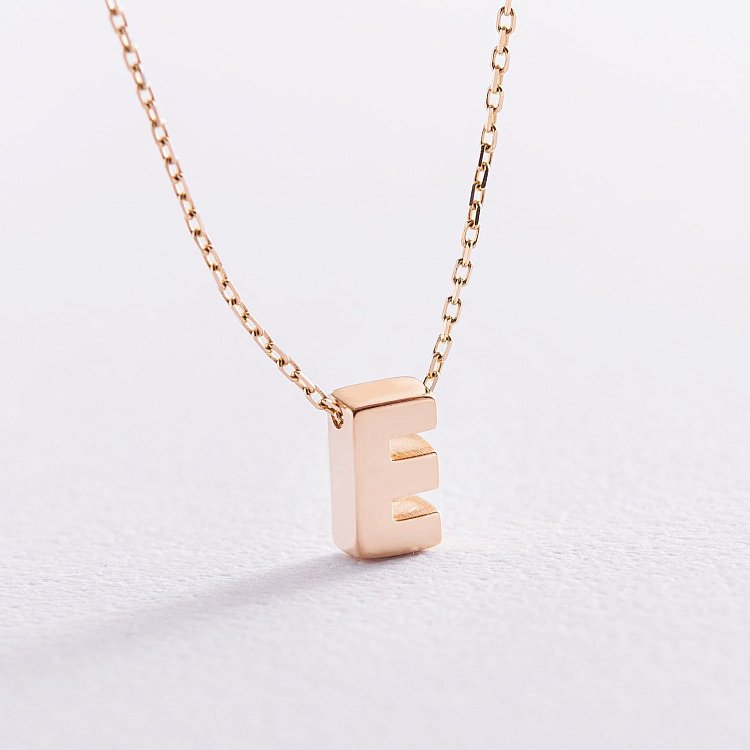 Кольє з буквою "Е" в жовтому золоті кол01164Е від ювелірного магазину Онікс - 4