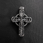 Серебряный крест "Иисус Христос со святыми. Спаси и Сохрани" (на укр. языке) с эбеновым деревом 1602 от ювелирного магазина Оникс