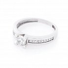 Золотое помолвочное кольцо с фианитами к04609 от ювелирного магазина Оникс - 1
