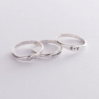 Серебряное кольцо для гравировки 112591