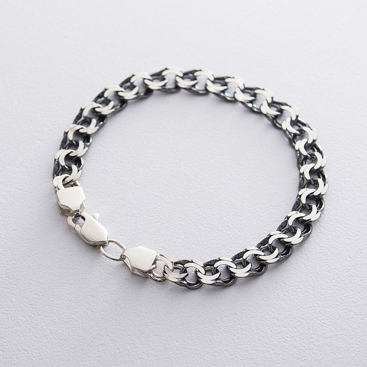 Чоловічий срібний браслет (Гарібальді 1.2 см) ч021843 від ювелірного магазину Онікс