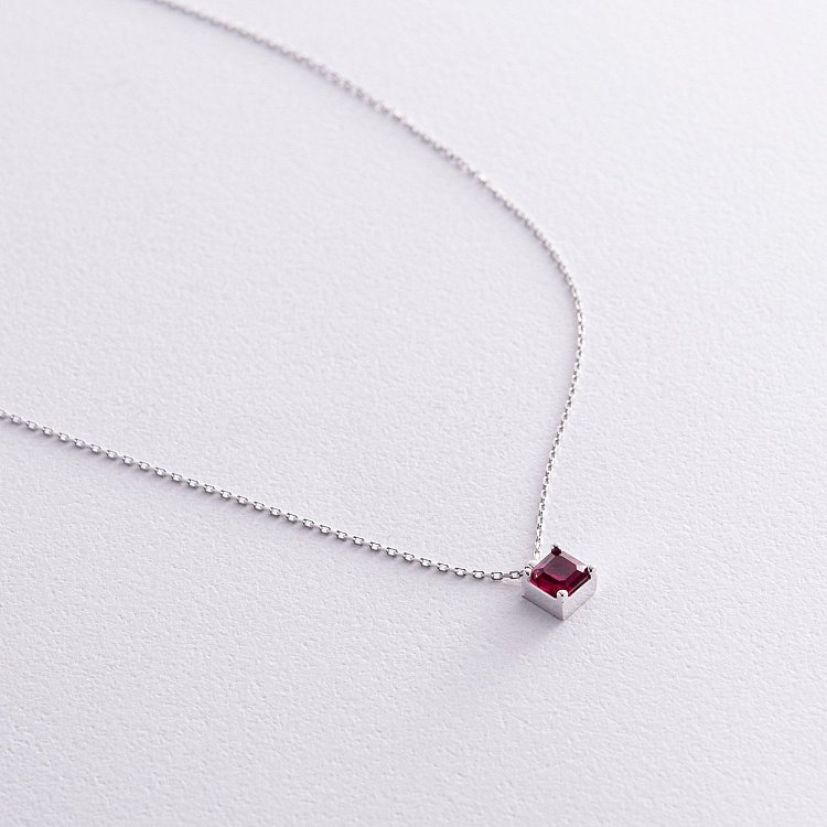 Золоте кольє "Альма" (рожевий фіаніт) кол02371 від ювелірного магазину Онікс - 6