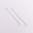 Срібні сережки - протяжки у стилі мінімалізм 123105 от ювелирного магазина Оникс - 1