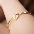 Жесткий золотой браслет "Сердечко" б02775 от ювелирного магазина Оникс - 7