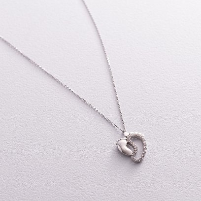 Золоте кольє "Ніжки" з фіанітами кол01365