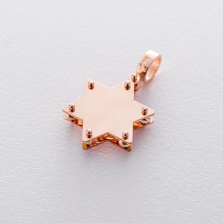 Підвіска "Зірка Давида" з червоного золота п03306 від ювелірного магазину Онікс - 2