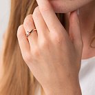 Золотое помолвочное кольцо с фианитом к07023 от ювелирного магазина Оникс - 4