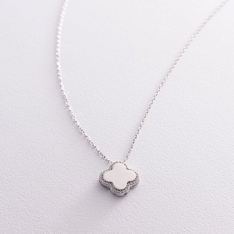 Золоте кольє "Конюшина" з фіанітами кол01781 від ювелірного магазину Онікс