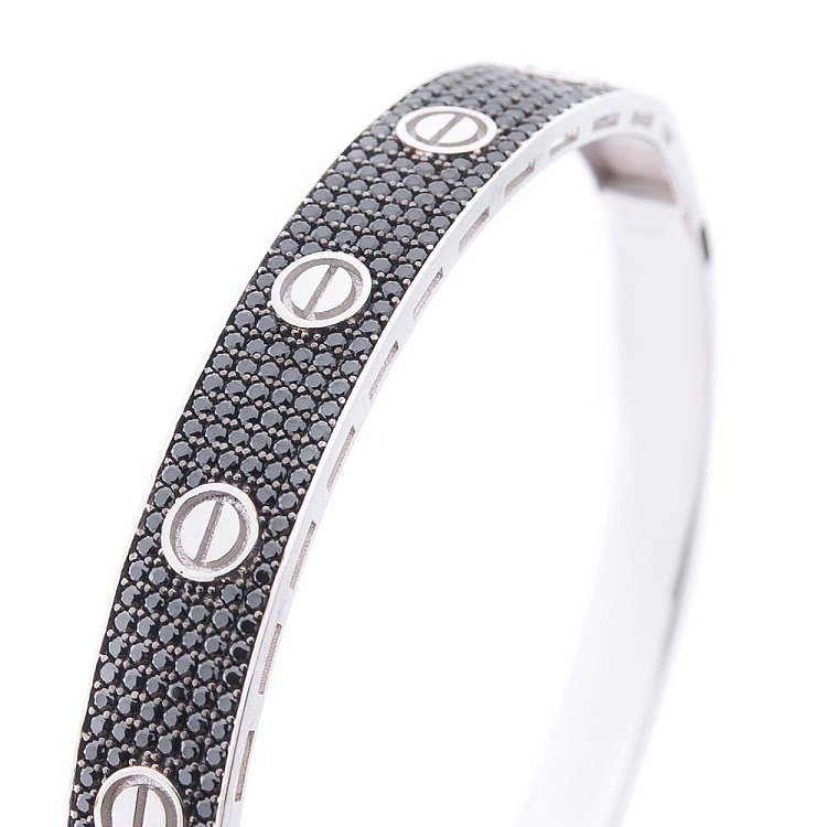 Золотий браслет з чорними фіанітами б03637 від ювелірного магазину Онікс - 2