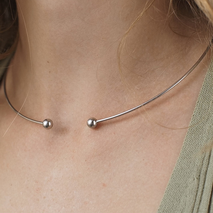 Кольє - чокер "Miley" у сріблі з кульками 1204 від ювелірного магазину Онікс - 6