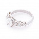 Срібний перстень з фіанітами 111336 от ювелирного магазина Оникс - 6