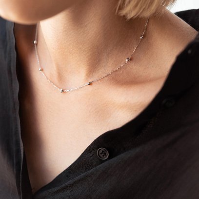 Кольє "Кульки" у білому золоті кол02226 №4