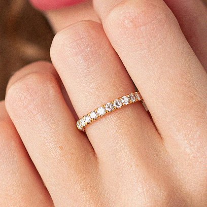 Золотое кольцо с дорожкой камней (бриллианты) кб0464са №4