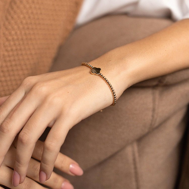 Браслет "Клевер" в желтом золоте б02734 от ювелирного магазина Оникс - 4