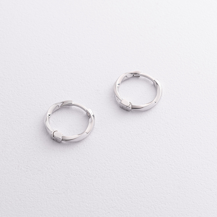 Срібні сережки - кільця 7341 від ювелірного магазину Онікс - 1