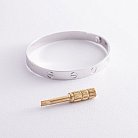 Жорсткий браслет "Love" з білого золота (0.6 см) б03336 от ювелирного магазина Оникс - 3