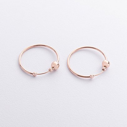 Серьги - кольца Гармония в красном золоте с09219 №3