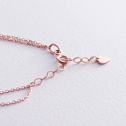 Подвійний золотий браслет "Сердечко" б05094 №5