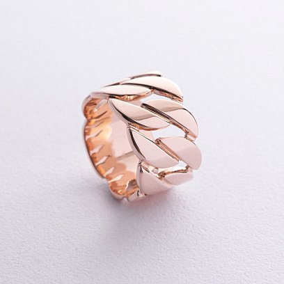 Широкое кольцо "Элизабет" в красном золоте к08029 №3