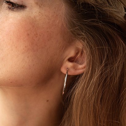 Серьги - кольца в белом золоте (3.1 см) с08531 №6