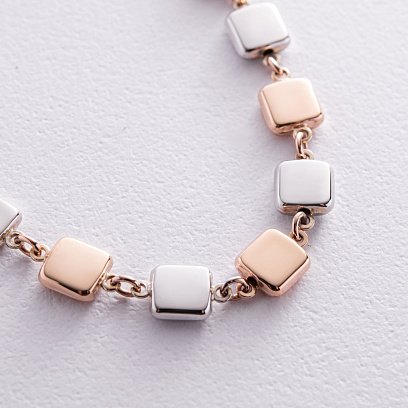 Золотой браслет "Квадратики" б05278 №3