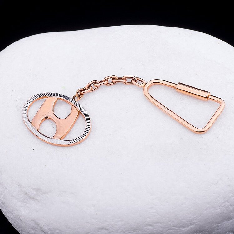 Золотой брелок "Hyundai-Хюндай" бр00001хонда от ювелирного магазина Оникс - 1