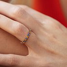 Кольцо с дорожкой голубых и желтых камней (красное золото) 815к от ювелирного магазина Оникс - 4