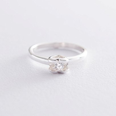 Помолвочное кольцо "Сердце" c фианитом 112215 №2