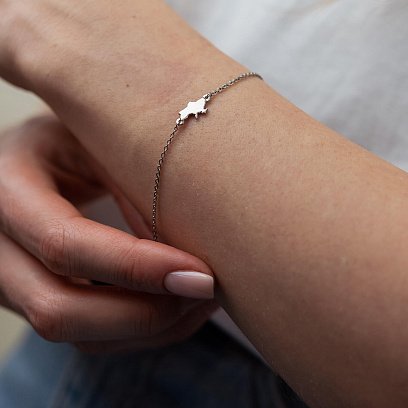 Серебряный браслет "Карта Украины" 2092 №6