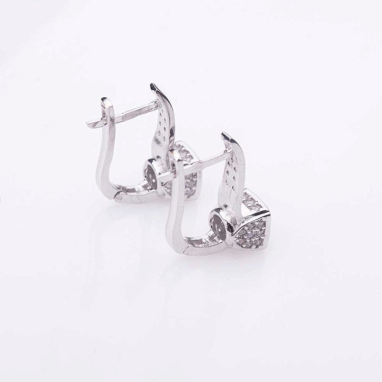 Золоті сережки з фіанітами с04106 від ювелірного магазину Онікс - 1