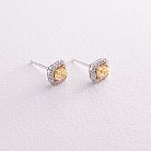 Золоті сережки - пусети з білими та жовтими діамантами сб0406nl от ювелирного магазина Оникс - 2