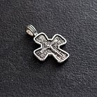 Православный серебряный крест "Распятие. Святой Николай" (чернение) 132493 от ювелирного магазина Оникс - 1