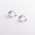 Срібні сережки "Конюшина" з фіанітами 123530 от ювелирного магазина Оникс - 1