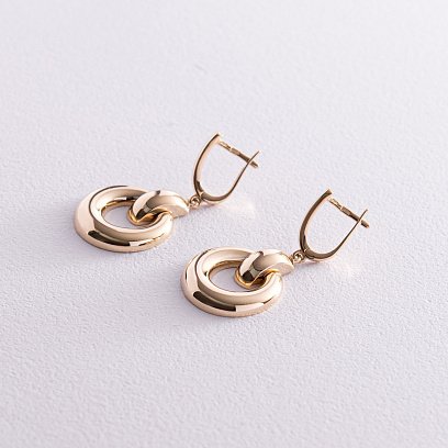 Серьги "Дакота" в желтом золоте с08114 №3