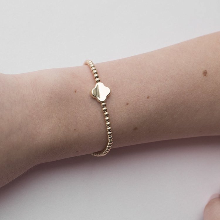 Браслет "Клевер" в желтом золоте б02734 от ювелирного магазина Оникс - 7